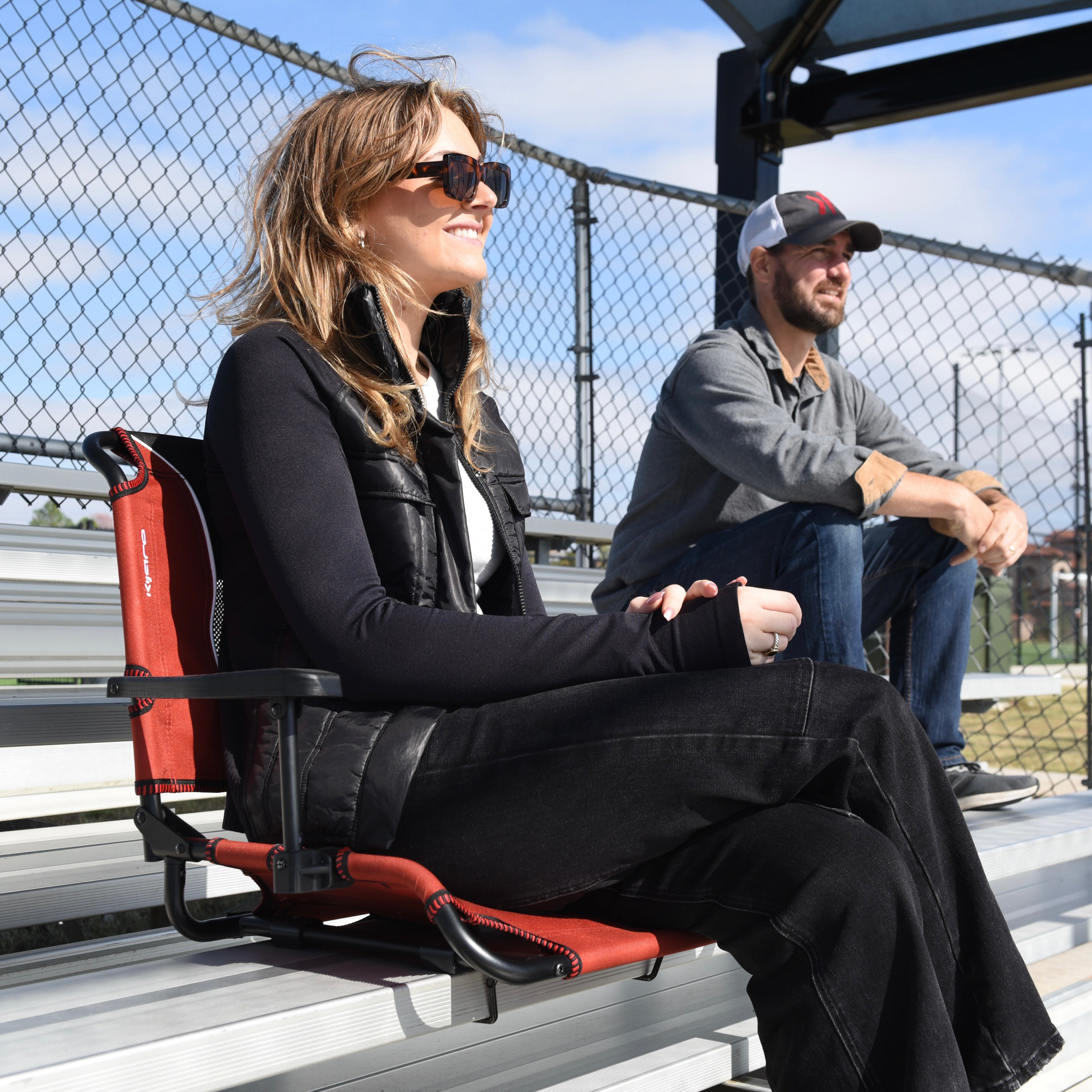 Dual Lock Stadium Seat with Arms