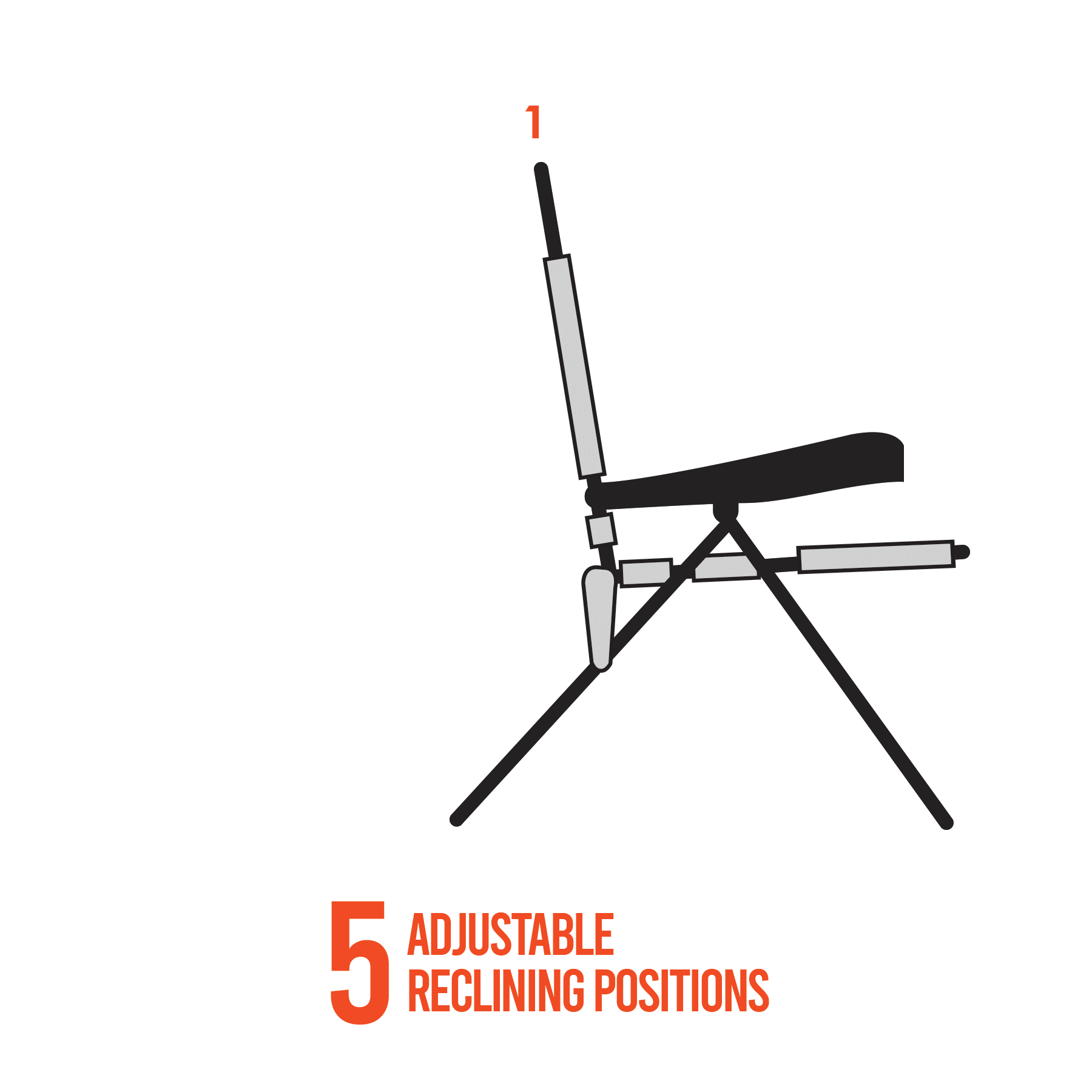 Tidal Wave 5 Position Tall Reclining Beach Chair