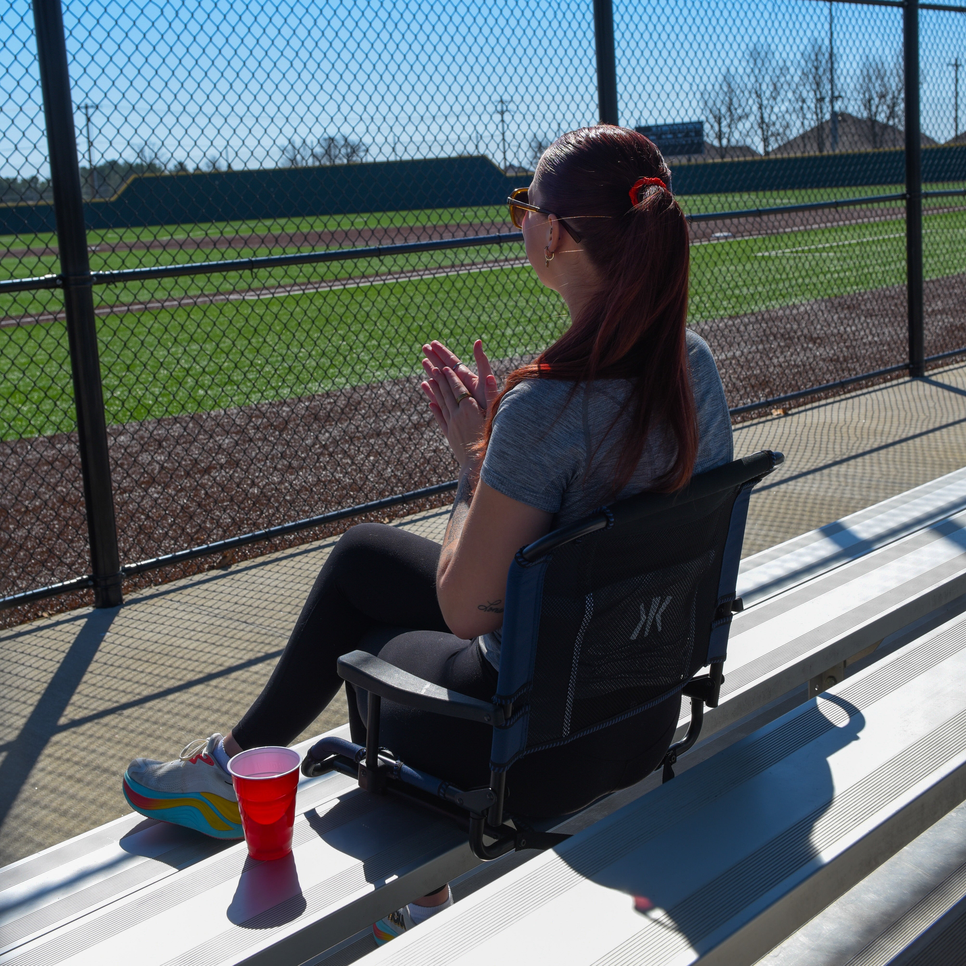 Dual Lock Stadium Seat with Arms